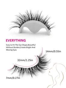 5 Pairs Rikuaild Natural Cat Eye False Eyelashes, Soft & Fluffy, Transparent Lash Band, Suitable For Beginners, Can Be Used For Cosplay And Doll Makeup, Daily Makeup, False Eyelashes - Natural Lashes - View 4