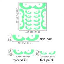 8 对万圣节夜光眼窗贴 - 可拆卸荧光窗饰、万圣节家居墙壁装饰、楼梯彩色贴纸，适用于万圣节/主题派对/音乐节 - 彩色 - 查看 4