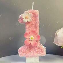 1pc Birthday Candle Numbers, 0-9 Numeric Candle, Romantic Party Favorite Digit Candle Cake Decor, Holiday Anniversary Party Cake Number Candle, Glitter Digit,Wedding