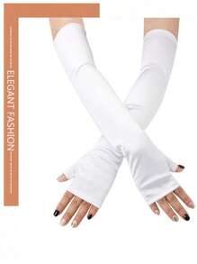 1 Pair Shiny Leather Sexy Punk Costume Party Formal Arm Warmers For Women