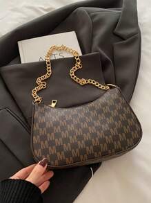 2025新款时尚欧美小众设计简约单肩腋下包女士通勤包 - 咖啡 - 查看 6