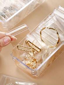 20pcs Jewelry Storage Bags, Thickened PVC Transparent Jewelry Sealed Pouches, Anti-Oxidation Self-Sealing Silver & Gold Jewelry Portable Organizer For Women Storage Organizer Travel Essentials Back To School Dormitory Storage Fall Decor