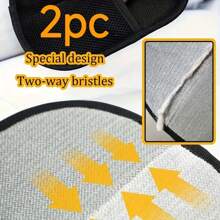 2 pezzi Guanti per rimozione peli di animali domestici, spazzola statica bidirezionale, adatti per cani e gatti, guanti per toelettatura efficienti con setole morbide in nylon, sensazione confortevole, particolarmente adatti per animali domestici a pelo lungo e corto, forniture per toelettatura di animali domestici.