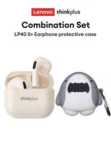 Lenovo LP40 II Bluetooth Earphone Protective Case Set, In-Ear Style Sports Earbuds With Heavy Bass, HD Call, Microphone, Low Latency, Music/Gaming, Long Battery Life, Compact And Portable Wireless Headphones - LP40 II米色+套裝 - 查看 15