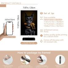 1pc Black Dog Canvas Painting, Wall Art Living Room Bedroom Canvas
