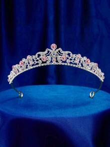 1 件时尚优雅女士公主皇冠，婚礼派对新娘发饰 - 銀色 - 查看 16