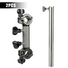 2pcs Multi-Function Fishing Chair Bracket - Includes Round Tube - Can Be Used As Umbrella Holder, Rod Support Rack, Bait Plate Holder, Camper Umbrella Rack Etc. Fishing Umbrella Bracket Clamp, Camper Umbrella Rack Connector