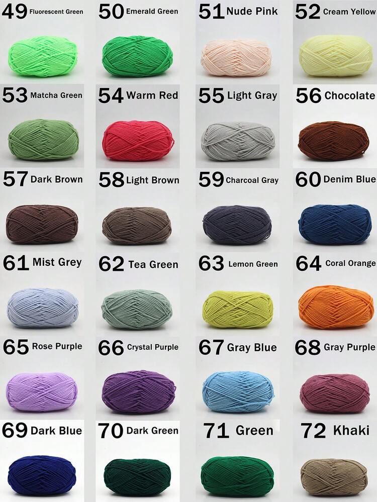 1/2 cuộn sợi acrylic màu sữa hỗn hợp 5 lớp, 50g/cuộn, mềm mại và đa năng, sợi màu sữa độ dày trung bình - Hoàn hảo cho đan tay, dệt tay, đồ thủ công DIY, dùng để móc túi xách, túi tote, khăn quàng cổ, mũ, áo len, quần áo, dép, giày, búp bê, gối, chăn móc, các dự án móc thủ công, quà tặng nhỏ DIY. Sợi nhiều màu | Sợi polyester | Sợi acrylic | Sợi móc | Sợi thủ công | Cuộn sợi rực rỡ | Vật liệu thủ công đa năng, phụ kiện và vật tư đan. - Nhiều màu - Xem 4
