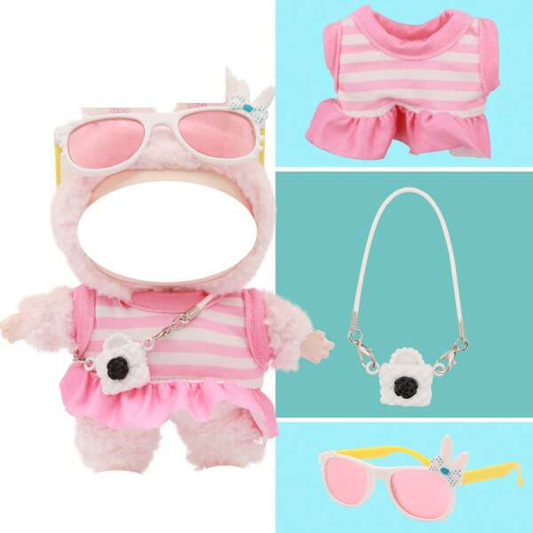 Nuevo y lindo Set de accesorios que incluye ropa, gafas de sol y colgantes adecuados para muñeca de peluche Bubu (muñeca no incluida)