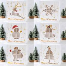 1pc/6pcs Christmas Hollow Out Gift Box,Santa Claus Snowman Christmas Tree Pattern Gift Packaging Box,Christmas Snowflake Bell Elk Design Party Favor Bag,Christmas Gift Wrapping,Xmas Party Gift,Home Decoration,Kitchen Dining Table Decor,Merry Christmas,Christmas Decoration,Christmas Ornaments,Xmas Decor,2025 Christmas,2026 New Year Party Present