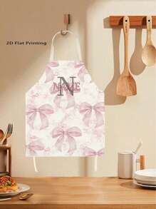 1pc Customizable Girly Style Apron, Durable Polyester Material, Cooking Apron, Stylish Apron, Size: 55x68cm