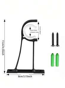 2 件/4 件可调节窗帘杆支架，适合 25-28 毫米厚度，配有螺丝和膨胀塞 - 黑色 - 查看 4
