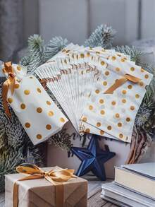 10/20/30pcs Gold Silver Drawstring Gift Bags - Plastic Favor Bags For Candy, Food Storage, Party Supplies (Wedding, Birthday, Christmas) Reusable Gift Pouch(Random Color) - Multicolor - View 7