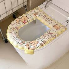 1pc Cartoon Printed EVA Toilet Seat Cushion, All-Season Waterproof Leave-In Toilet Seat Cushion, Household Paste Toilet Seat Cushion