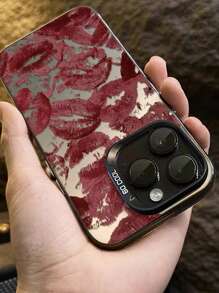 1pc Retro Sexy Red Lip Print Case Compatible With Apple Phone 16 Pro Max 15 Pro 14 Plus 13 12 11 X/Xs XS MAX 7 8 Plus Smartphone Accessories New Luxury High Quality Shockproof Anti-Slip PHONE Protective Waterproof Anti-Fall Scratch Resistant