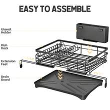 Dish Rack Kitchen Organiser Bowl Racks Expandable Dishes Holder Drainer ...