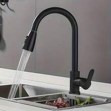 1 pieza Grifo de cocina moderno de níquel cepillado - Caño alto de una sola manija con rociador extraíble, de construcción duradera de acero inoxidable, de grado comercial, compatible con autocaravana, fácil instalación, bajo caudal y resistente a la corrosión - Multicolor - Ver 16