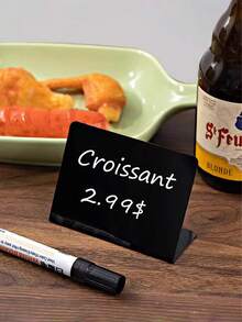 3/6/12pcs L-Shaped Mini Chalkboard Signs Acrylic Chalkboard Buffet Tags Small Black Food Display Stands For Message Board Signs, Weddings, Tents, Birthday Parties ﻿,Christmas Decoration,Bedroom Decor,Room Decor Bedroom,Christmas Gifts,Christmas Decorations,Christmas Decorations Home