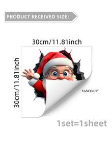 1 pieza Pegatinas decorativas de Papá Noel, árbol de Navidad, bolas de colores, muñeco de nieve, adecuadas para decorar la habitación, el hogar, la pared, el baño, el dormitorio, la sala de estar y la cocina, decoración del hogar, decoración de la habitación, decoración de invierno