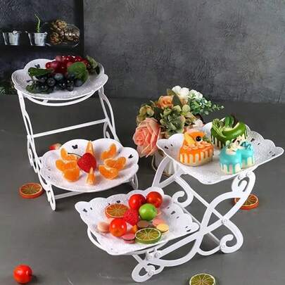 Dessert Tray Display Stand, Birthday Party Cake Snack Rack, Home Living Room Fruit Plate