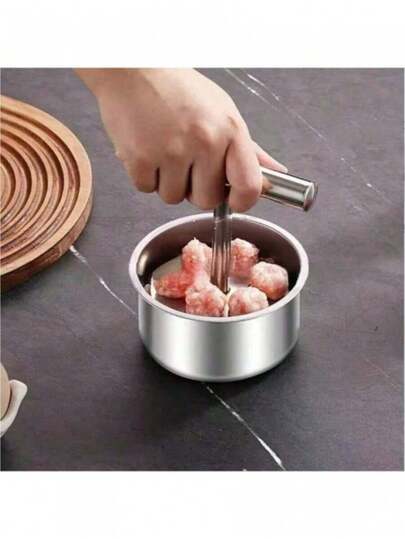 1pc Stainless Steel Meatball Maker Tool, Quick And Easy DIY Meatballs, Fish Balls, Cookies, Ice Cream, Ideal For Home And Restaurant Kitchen, Kitchen Tool, Modern Kitchenware, Durable Cookware, Meatball Maker