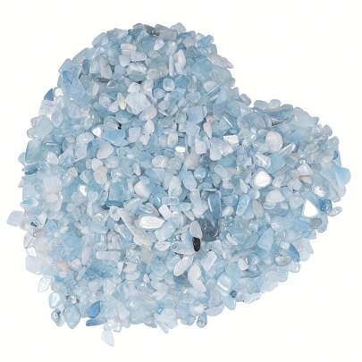1LB Aquamarine Tumbled Chips Stone Polished Crushed Crystal Quartz Pieces Asymmetrical Shaped Stones For Home Decorative Stones Vases Fish Tank Aquarium Filler Plants Succulents Festival Gift For Girl Woman 0.02 Lb/0.22 Lb/0.44 Lb/1 Lb 0.2-0.35 Inch