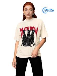 T-Shirt Oversized Deathrow Doberman Streetwear Premium Summer Winter T-Shirt - Hồng_3059 - Xem 4