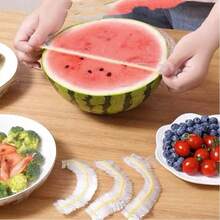 Kit Com 100/200/300 pelicula protetora alimentos Tampas De Plástico COLORIDA descartável - Multicolorido - Visão 4