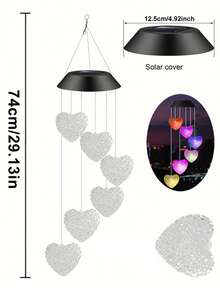 Solar Color Changing Wind Chimes With RGB Rose Ball - Outdoor Garden Decoration, Suitable For Garden, Courtyard, Villa, Park Landscape Light Hanging Lamp Gift For Mon - Color - View 13