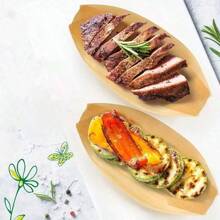50 pezzi Grandi piatti barca in legno - Monouso, Vassoi di servizio alla moda per antipasti, patatine fritte, sushi - Multiuso, Stoviglie di per catering, intrattenimento domestico, picnic, feste, piatti da picnic | Vassoi di servizio alla moda | Costruzione in legno, Elementi essenziali per il picnic, Forniture scolastiche