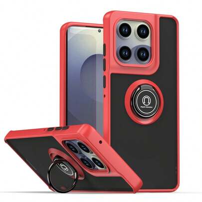 磁性兼容 Moto Edge60/50/40/30Pro/G12345678998765421 手机壳，亲肤防指纹指环支架防震豪华保护壳带防尘孔，厚边，电镀，兼容支架，适用于 Vivo Y123456789987654321、Oppo A/Realme C/Reno123456789987654321、Honor X123456789987654321