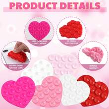 1pc Heart-Shaped Silicone Phone Grip, 19 Pcs Silicone Phone Stick-On Handle, Double-Sided Heart-Shaped Anti-Slip Accessory For Phone Case, Multi-Color Options - Multicolor - View 2