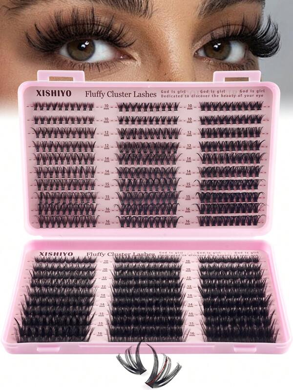 580/60 kępki rzęs, gęste i puszyste, delikatne rzęsy 0,07 mm, sztuczne rzęsy z podkręceniem D, 30D-100D/10-16 mm, mieszanej długości, sztuczne rzęsy z norek, pojedyncze rzęsy, naturalne, miękkie, kosmetyki do przedłużania rzęs, odpowiednie do każdego stylu, 640/448/616/560/570 szt.