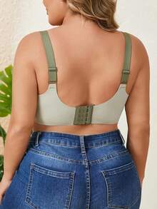 yalisi 4pcs Plus Size Women's Wireless Contrast Color Bras, Minimalist Design For All Seasons - Multicolor - View 7