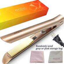 ANGENIL Professional Titanium Flat Iron Hair Straightener And Curlers 2 In 1, Straightening Curling Hair Styling Irons For Women All Hair Types, Fast Heating, 1 Inch Dual Voltage Travel Flat Iron, 360° Swivel Cord