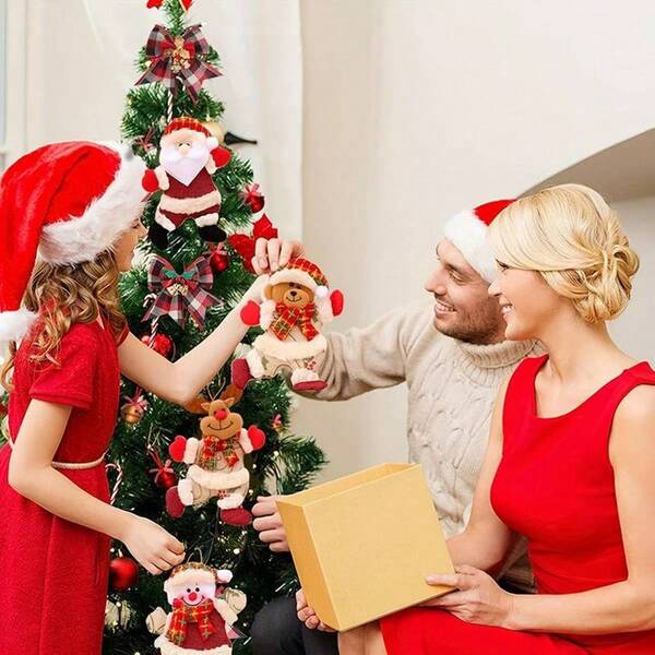 1/4pcs Dancing Old Man Snowman Doll Pendant Christmas Tree Doll Decoration Decoration Pendant, Festival Hanging Decoration, Suitable For Festival Parties, Families, And Gardens, Festival Pendant Decoration | Vitality Festival Decoration Home Decor Christmas Decorations Room Decor