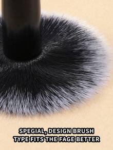 MAANGE 1pc Professional Face Makeup Brush Blush Brush Loose Powder Brush Makeup Brush Makeup Tools Doundation Brush For Liquid Makeup For Daily Makeup,Using Soft Fibers And Gentle On The Skin,Portable Travel Makeup Brush Gift For Women & Girl - Black - View 5