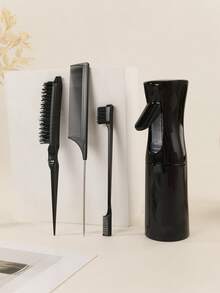 4pcs Hair Styling Spray Bottle & Comb Set: Includes Volumizing Comb, Tail Comb And Edge Comb For Smoothing Hair. Professional Hair Styling Tools: Green Hair Styling Set, Includes Watering Can, Tail Comb, Edge Comb And Smoothing Comb, Suitable For All Hair Types. Set Includes: Combs, Hair Brushes, Edge Combs, Comb Heads, Combs, Detangling Combs - Multicolor - View 8