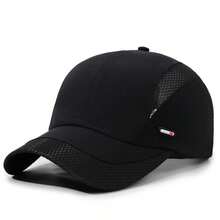 1 pieza Gorra de béisbol casual para hombre de secado rápido y protección solar para exteriores, de verano - Negro - Ver 15