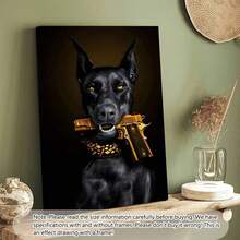 1pc Black Dog Canvas Painting, Wall Art Living Room Bedroom Canvas