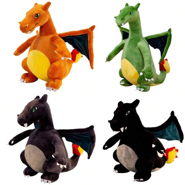 1pc, 23cm/9.05in, Plush Winged Dragon Doll Doll, Realistic Dinosaur Stuffed Animal, Made Of Polyester, 4 Colors Available, Suitable For Children's Birthday Gifts, Dinosaur Theme Park Souvenirs