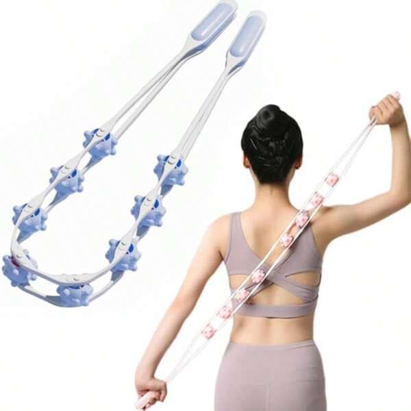 Body Fascia Massager Anti-Slip Handle Grooved Gear Arms Legs Thighs Buttocks Smooth Roller Massager For Back Relaxation