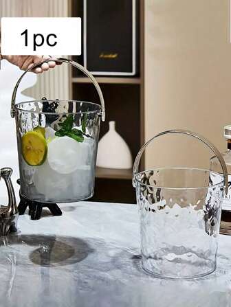 1-5 st. transparent PVC-ishink med handtag, läckagesäker design - vikbar och vattentät design, bärbar och bekväm för förvaring av champagne- och rödvinsflaskor, livsmedelssäker plast, perfekt för fester, camping och utomhusevenemang, bartillbehör och evenemang, evenemangsnödvändigheter, transparent design, läckagesäkert material, vattentät väska