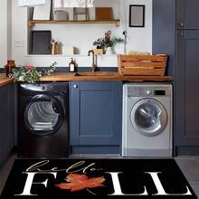 1 件 Hello Fall 枫叶印花门垫，100% 涤纶室内垫，适用于厨房、入口和浴室装饰 - 乔迁礼物、浴室和厨房装饰 - 彩色 - 查看 6