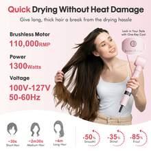 6 In 1 Air Wrap Hair Styler - Hair Dryer Brush Set, Powerful Multi-Styler Blow Dryer Brush With Auto-Wrap Curlers, Thermal Brushes For Drying/Curling/Straightening - Xem 6