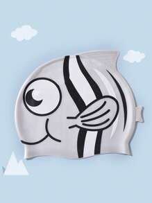 1pc Girls And Boys Fish Swim Caps, Swimming Hat, Unisex Child's Bathing Cap, Fabric Swimming Caps, Pool Cap For Boys Girls Long Short Hair, One Size