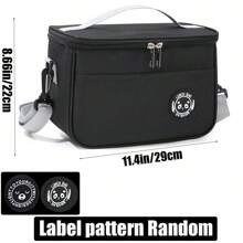 1pc Double Layer Insulated Lunch Bag, Large Capacity Lunch Box Leakproof Durable Cooler Tote Bag With Adjustable Shoulder Strap For Work Office Picnic Travel