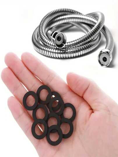 10/30pcs Household Faucet Connectors Black Leakproof Gasket, Sealing Rubber Ring For 1/2'' Pipe, Faucet Gasket, Sealing Silicone Rubber, Hot And Cold Apron, Drain Connection Explosion-Proof Heat-Resistant, Leakproof 3mm Thickness Gasket
