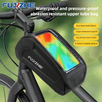 Bolsa para bicicleta, soporte impermeable para teléfono de bicicleta, bolsa para manillar, compatible con teléfonos de hasta 7 pulgadas (aproximadamente 17,3 cm)