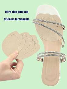 1-5 Pairs Of Leather Forefoot Stickers For High Heels, Soft Shock-Absorbing, Sweat-Absorbing And Anti-Slip Stickers For Summer Sandals, Self-Adhesive Invisible Anti-Slip Forefoot Pads